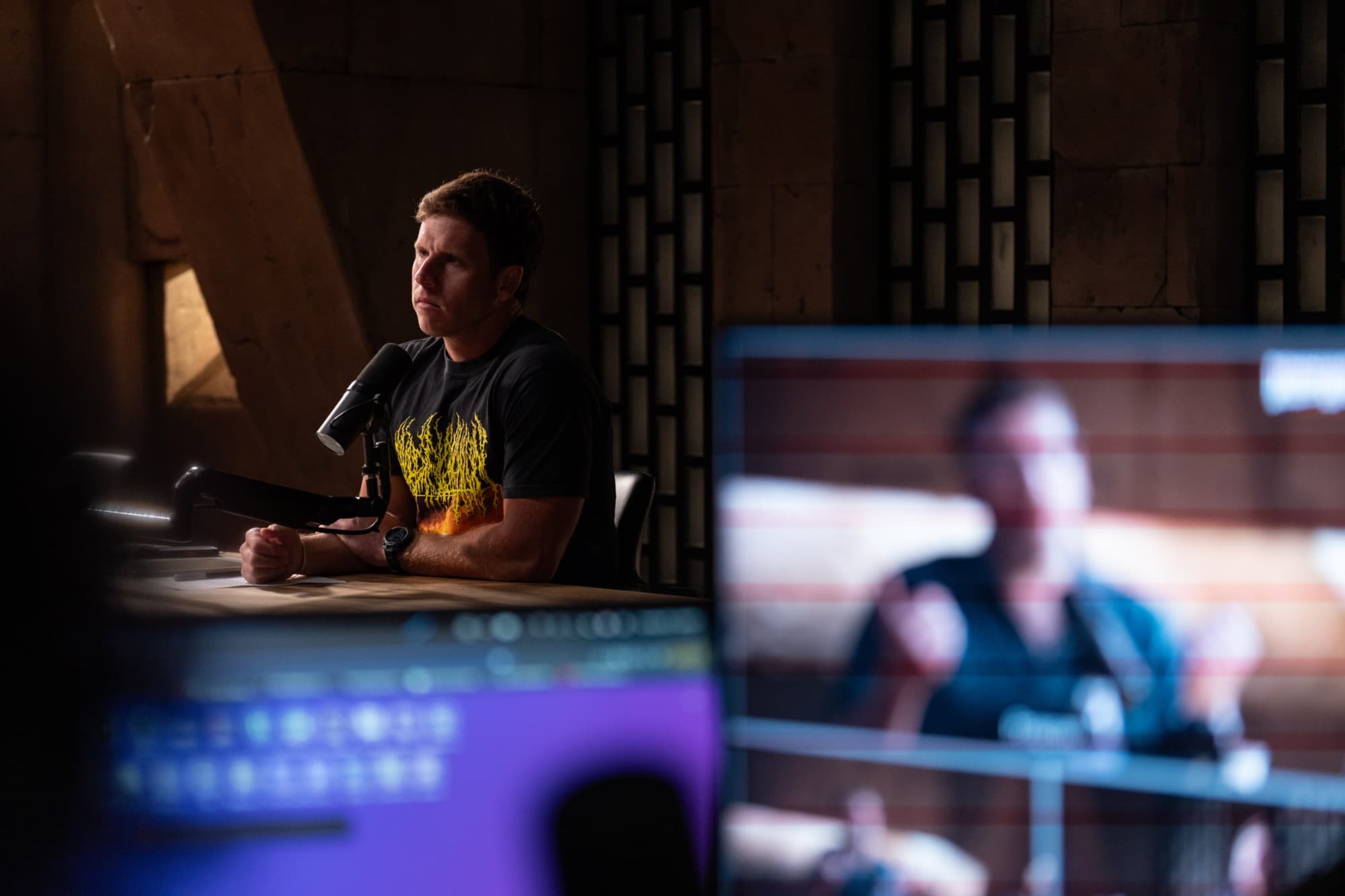 Danny Jones recording in the studio